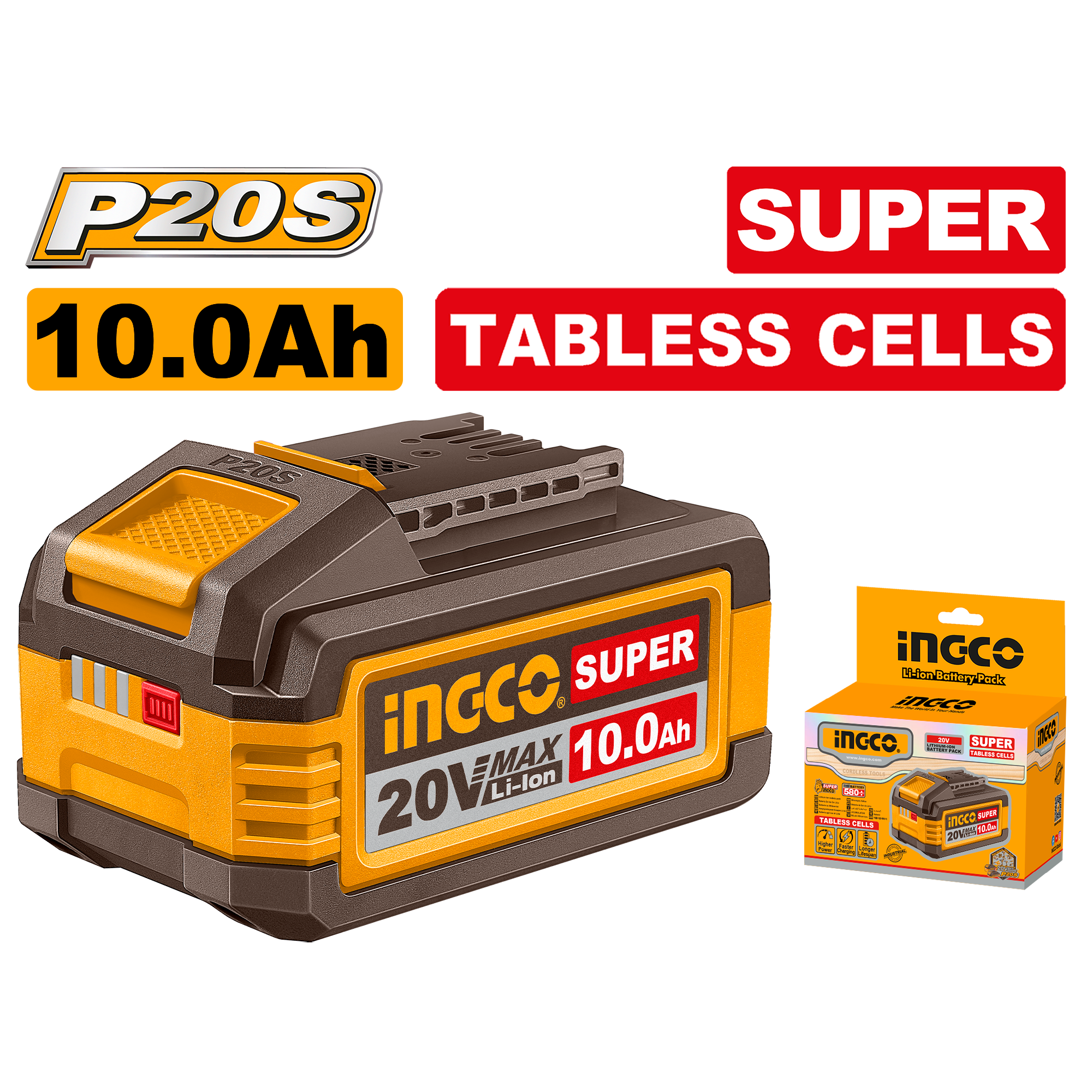 Bateria Super Íon-Lítio Fluxo Direto 10Ah 20V P20S