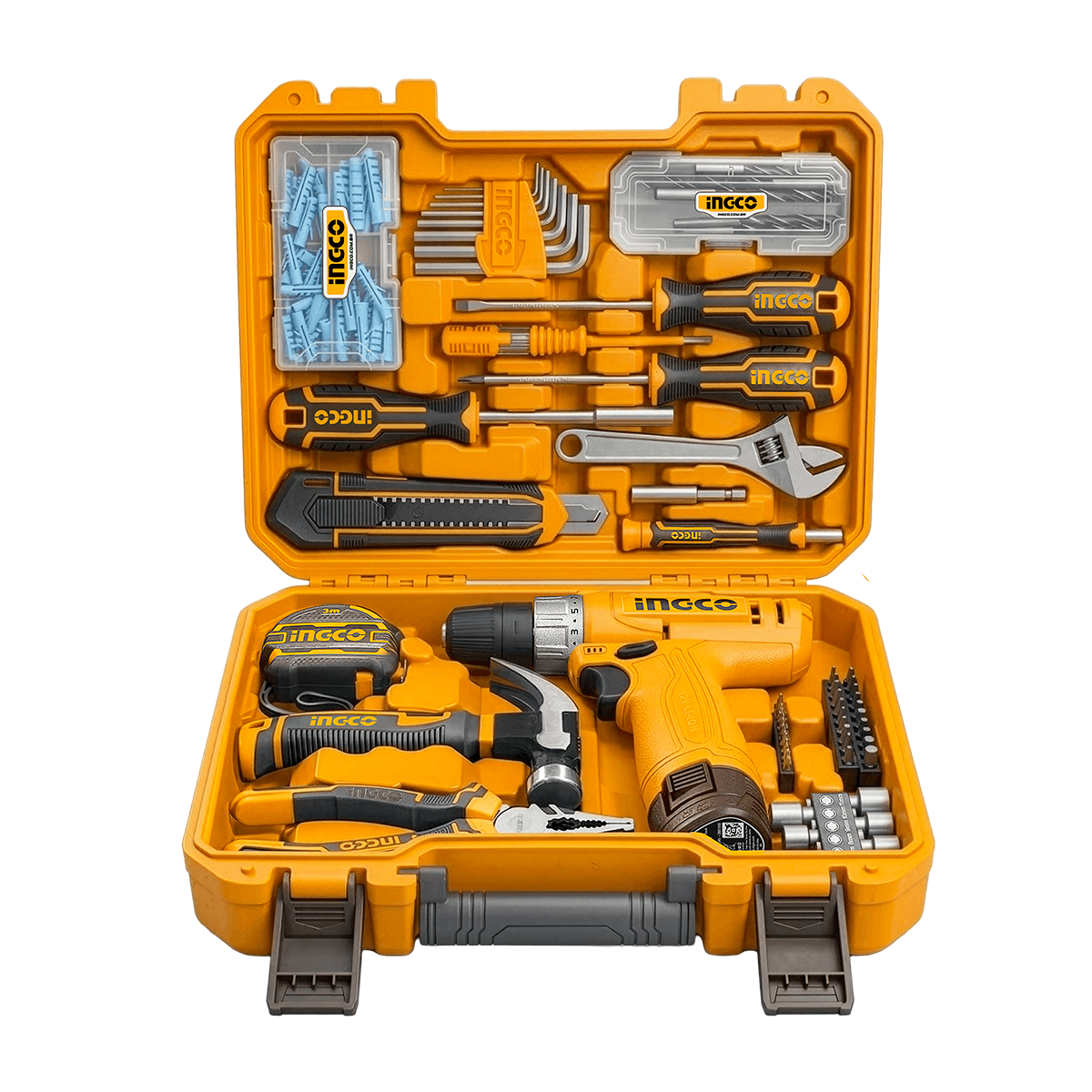 Kit 148 pçs INGCO — Parafusadeira/Furadeira 20Nm 3/8" 12V S12 c/ 1 bat 1.5Ah USB-C