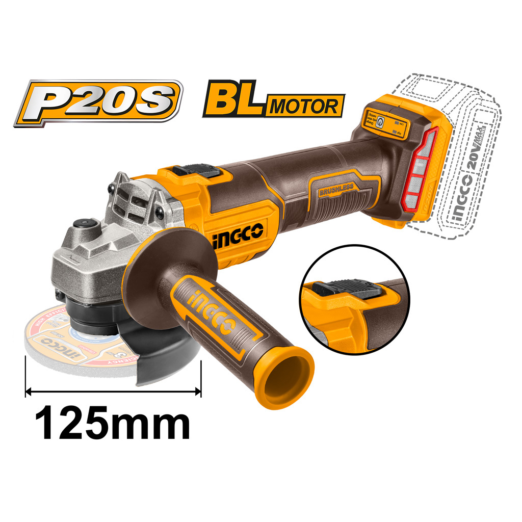 Esmerilhadeira Angular Brushless 5" 20V P20S (não acompanha bat)