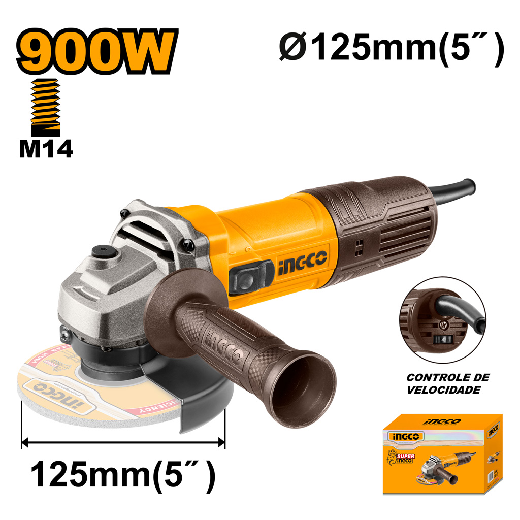 Esmerilhadeira Angular 5" 900W velocidade variável — 220V